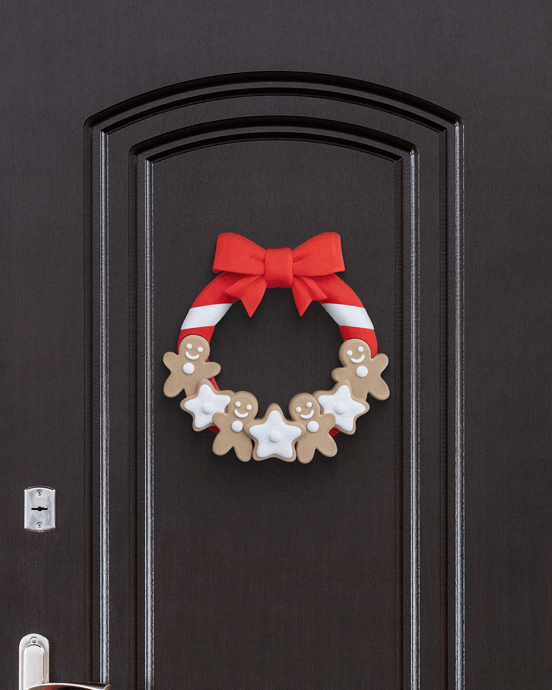 Doorlicious Gingerbread Wreath – Holiday Cookie Delight