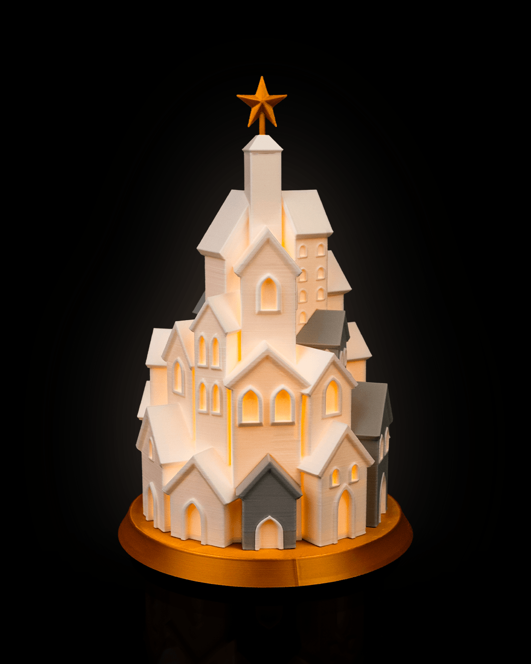 ποΈ Winter Village Table Lamp β Candlelit Holiday Charm