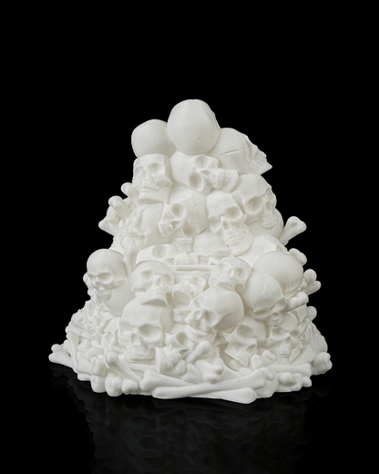 Bone Throne Phone Holder – All-White Skull Stand | 3D Printed Desk & Gaming Decor