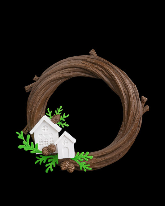 Rustic Winter Cabin Wreath