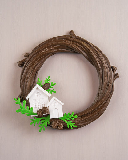 Rustic Winter Cabin Wreath
