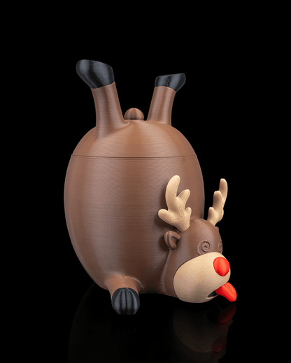 🎄 Reindeer Treat Container – Holiday Cookie Jar with Personality!