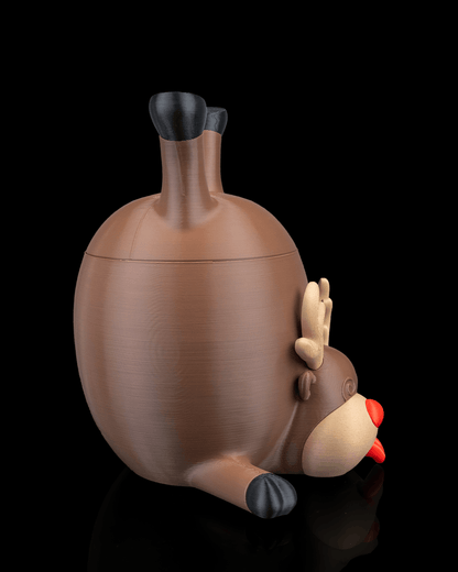 🎄 Reindeer Treat Container – Holiday Cookie Jar with Personality!