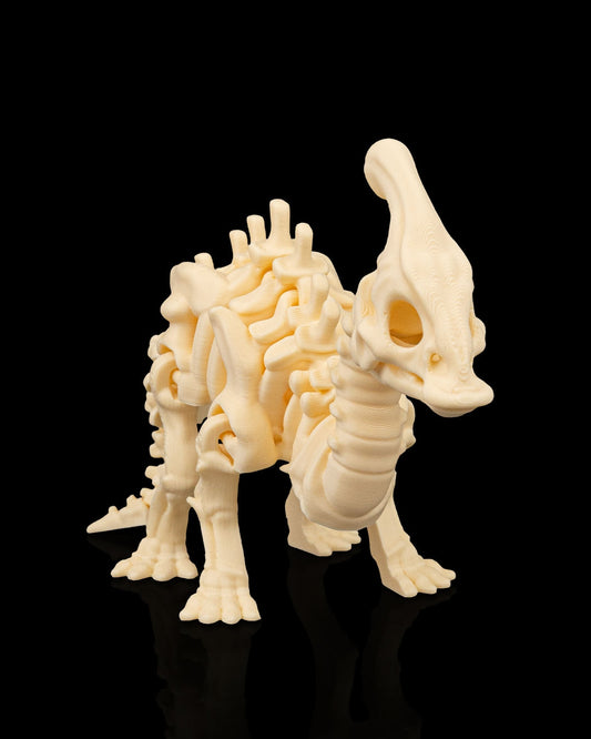 Skeleton Parasaurolophus — Elegant Fossil White Edition