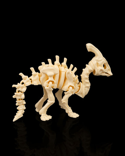 Skeleton Parasaurolophus — Elegant Fossil White Edition