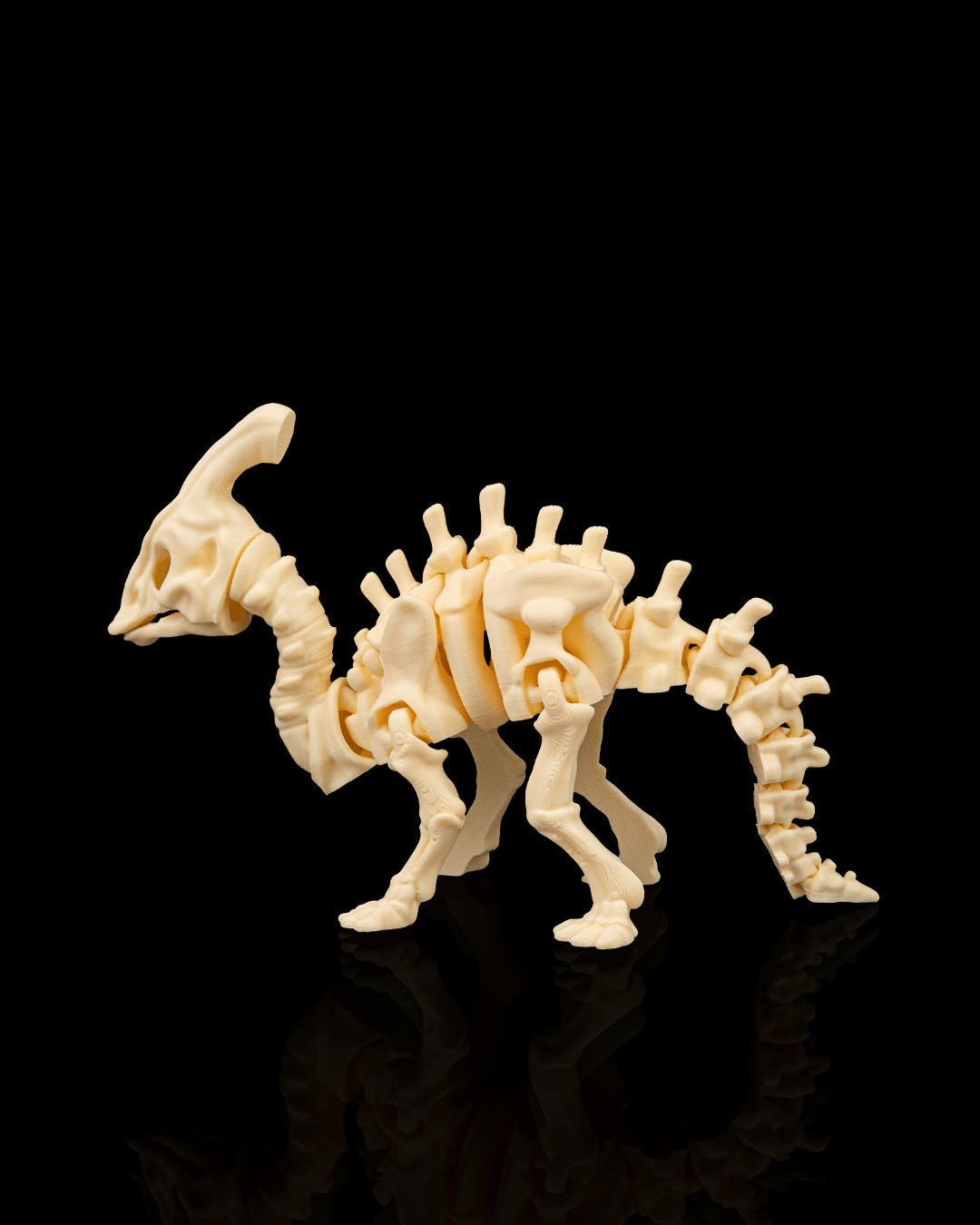 Skeleton Parasaurolophus — Elegant Fossil White Edition