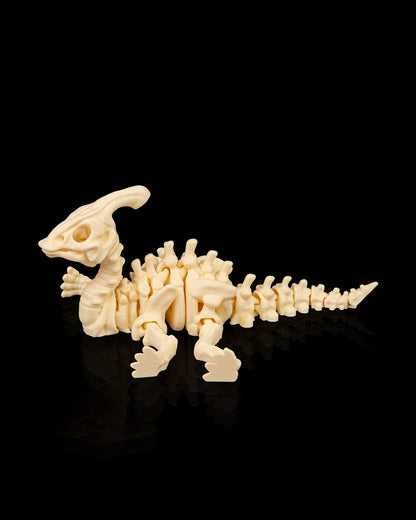 Skeleton Parasaurolophus — Elegant Fossil White Edition