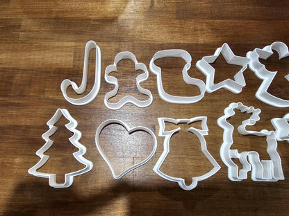 10-Piece Holiday Cookie Cutter Set Christmas Baking Fun for the Whole Family!