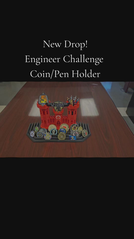 Castle Challenge Coin & Pen Holder Display