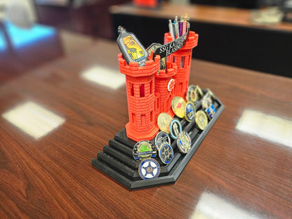 Castle Challenge Coin & Pen Holder Display