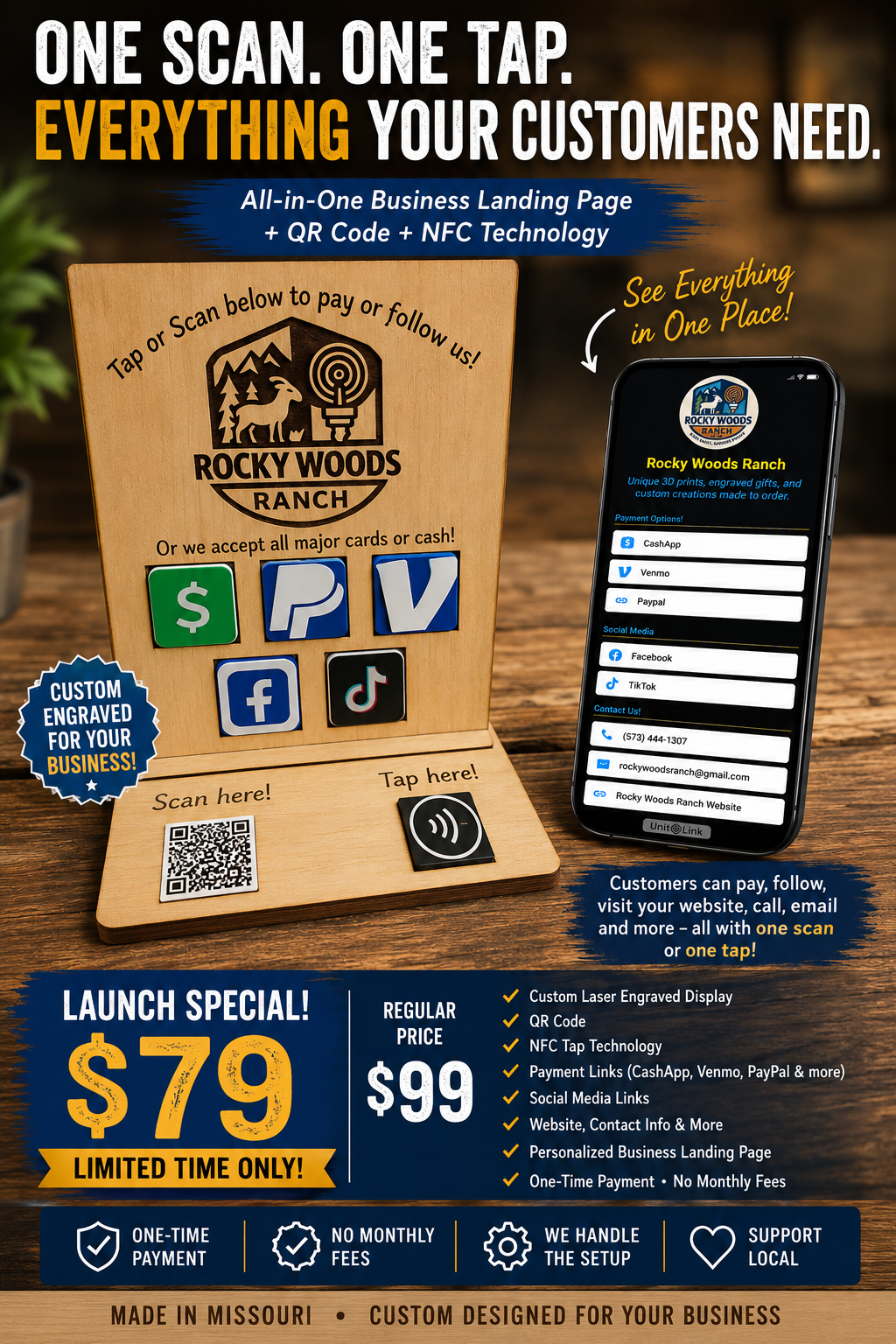Business Connect Custom QR & NFC Business Display