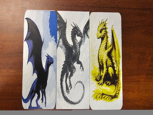 Dragon Rider 3D Bookmark Set – Storm, Shadow & Celestial (Textured 3-Pack)