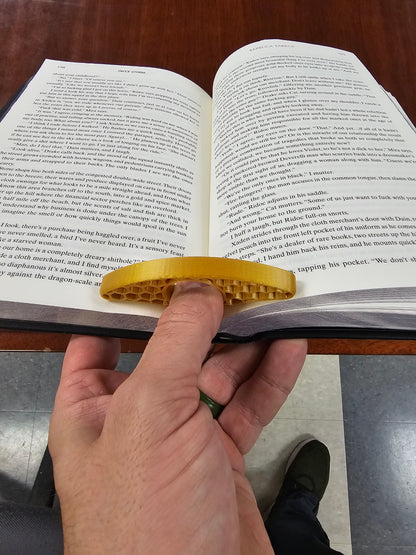 Honeycomb Thumb Page Holder — Comfort Grip Book Page Spreader (Lightweight Reader Gift)